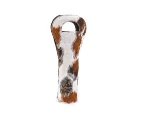 Cowhide Wine Bottle Holder - Tricolor