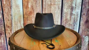 Crushable Hat the "Black" w/ Stampede Strap by Black Creek BC2003