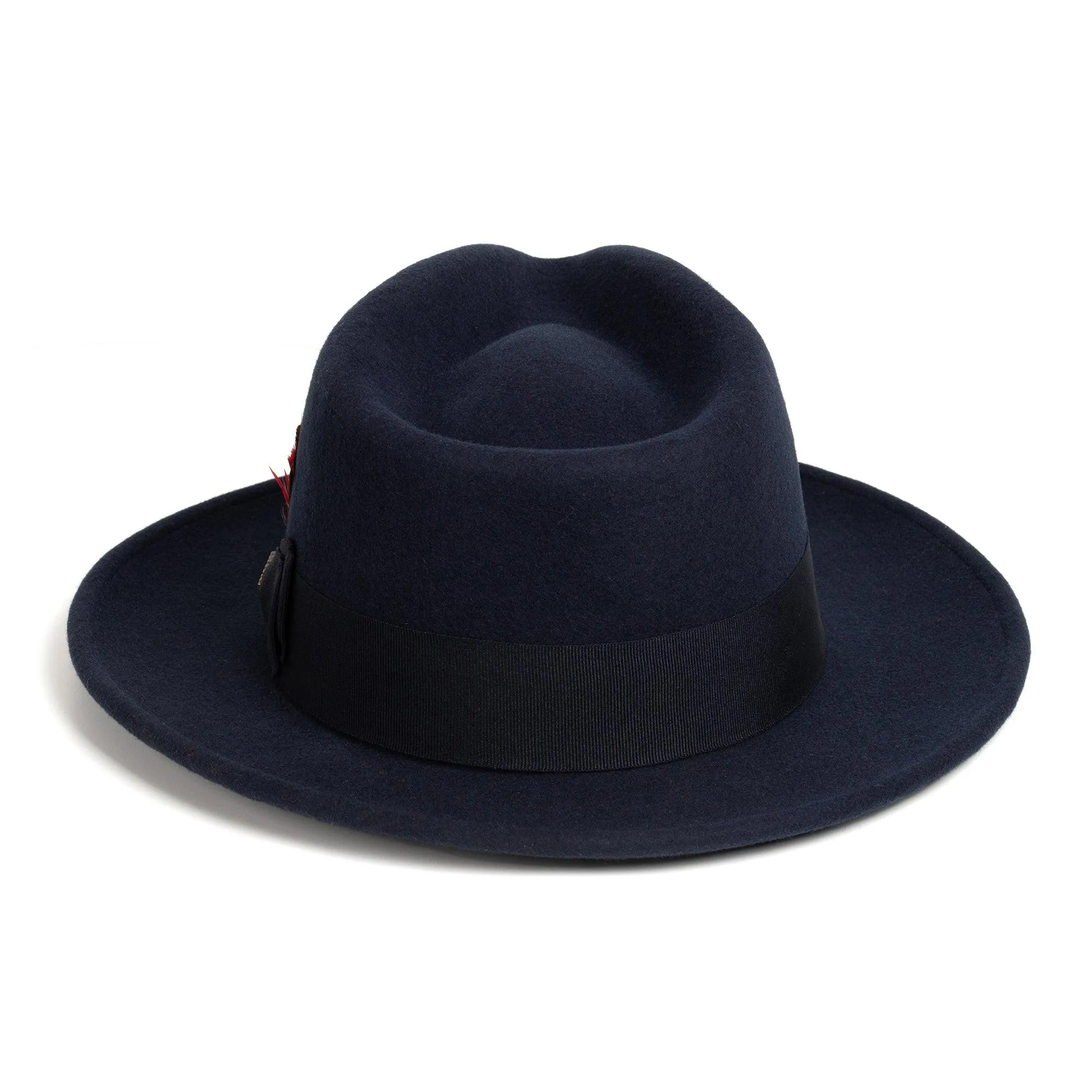 Crushable Navy 100% Australian Wool Fedora Hat