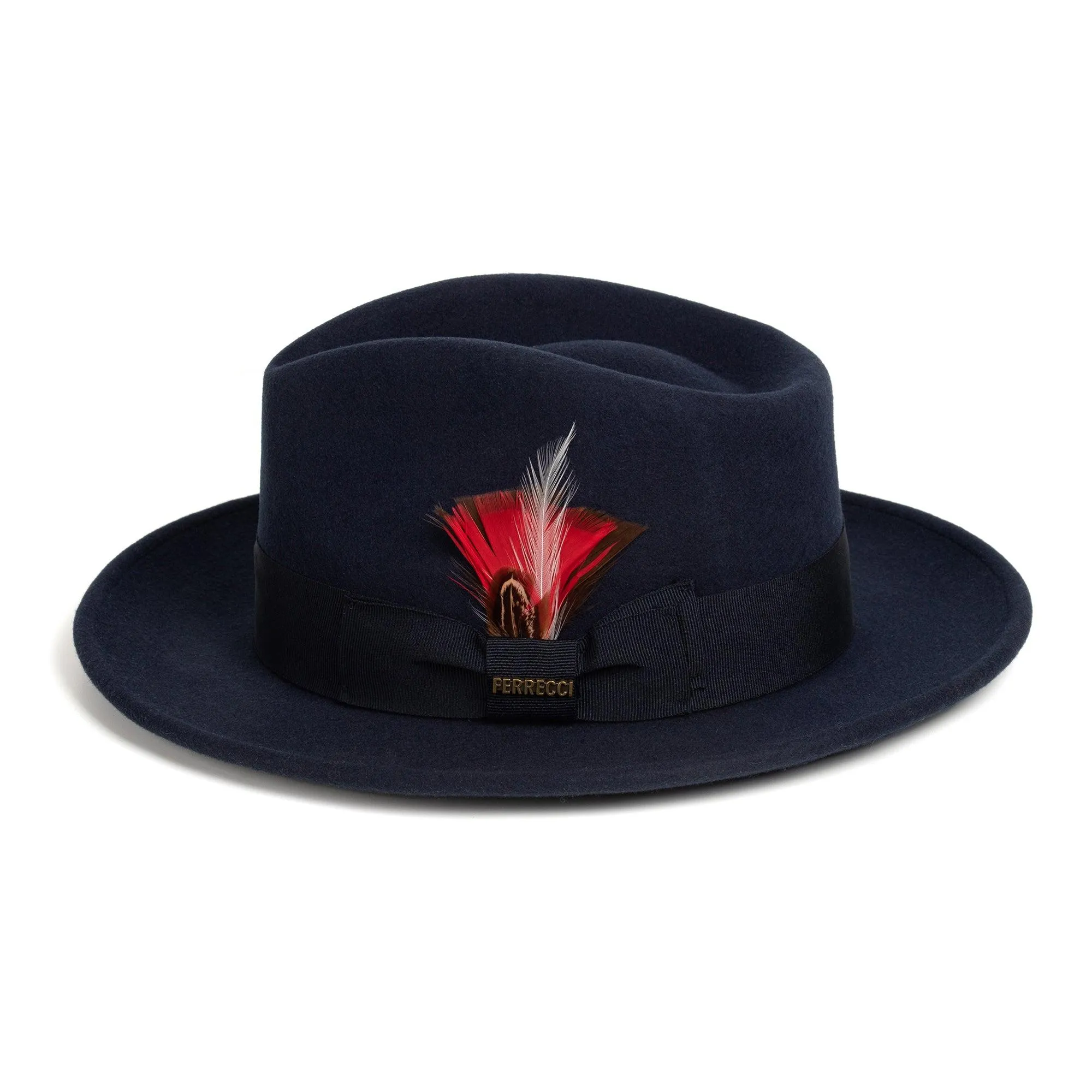 Crushable Navy 100% Australian Wool Fedora Hat