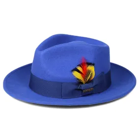 Crushable Royal Blue 100% Australian Wool Fedora Hat