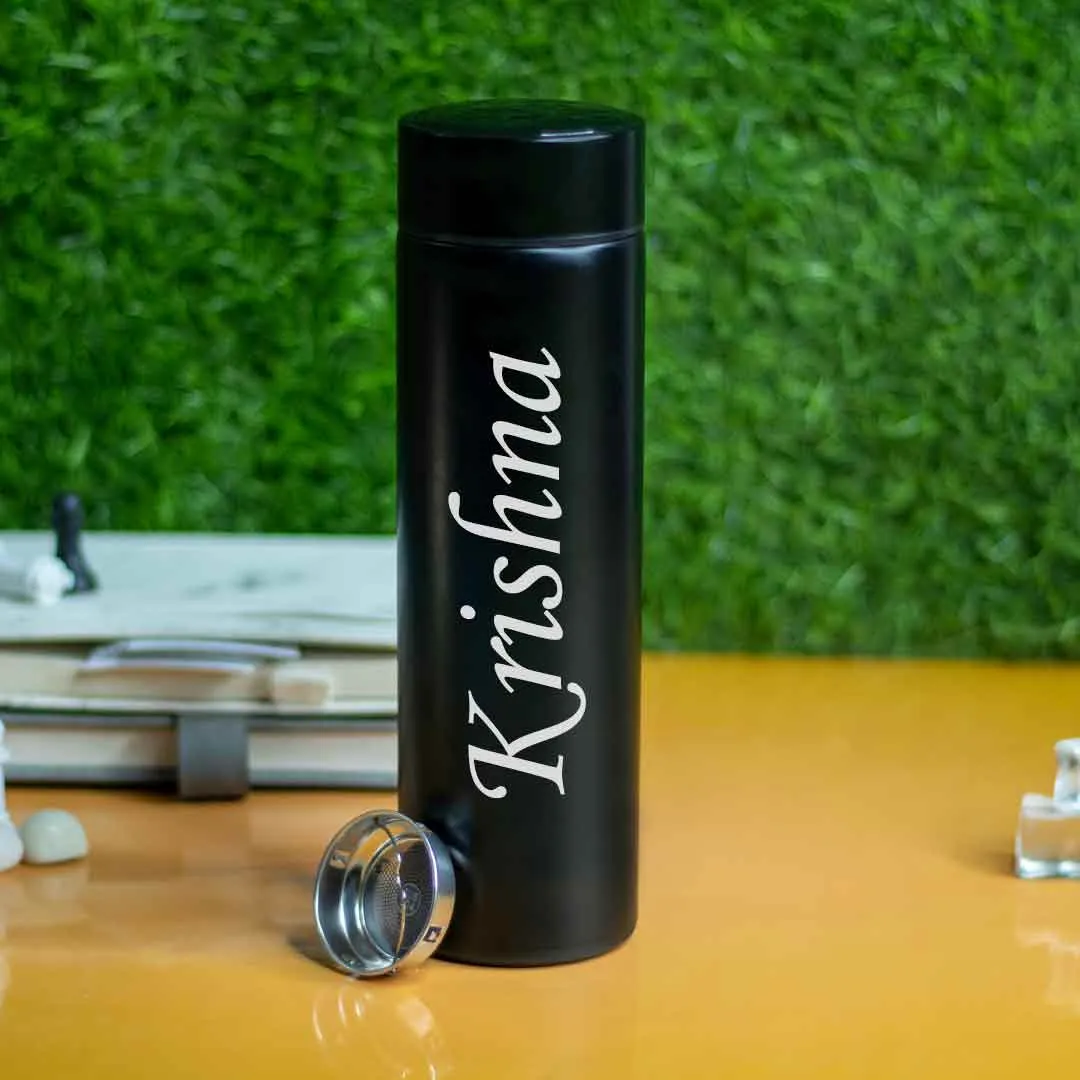 Custom Temperature Water Bottle ( Matte Black 500ml)