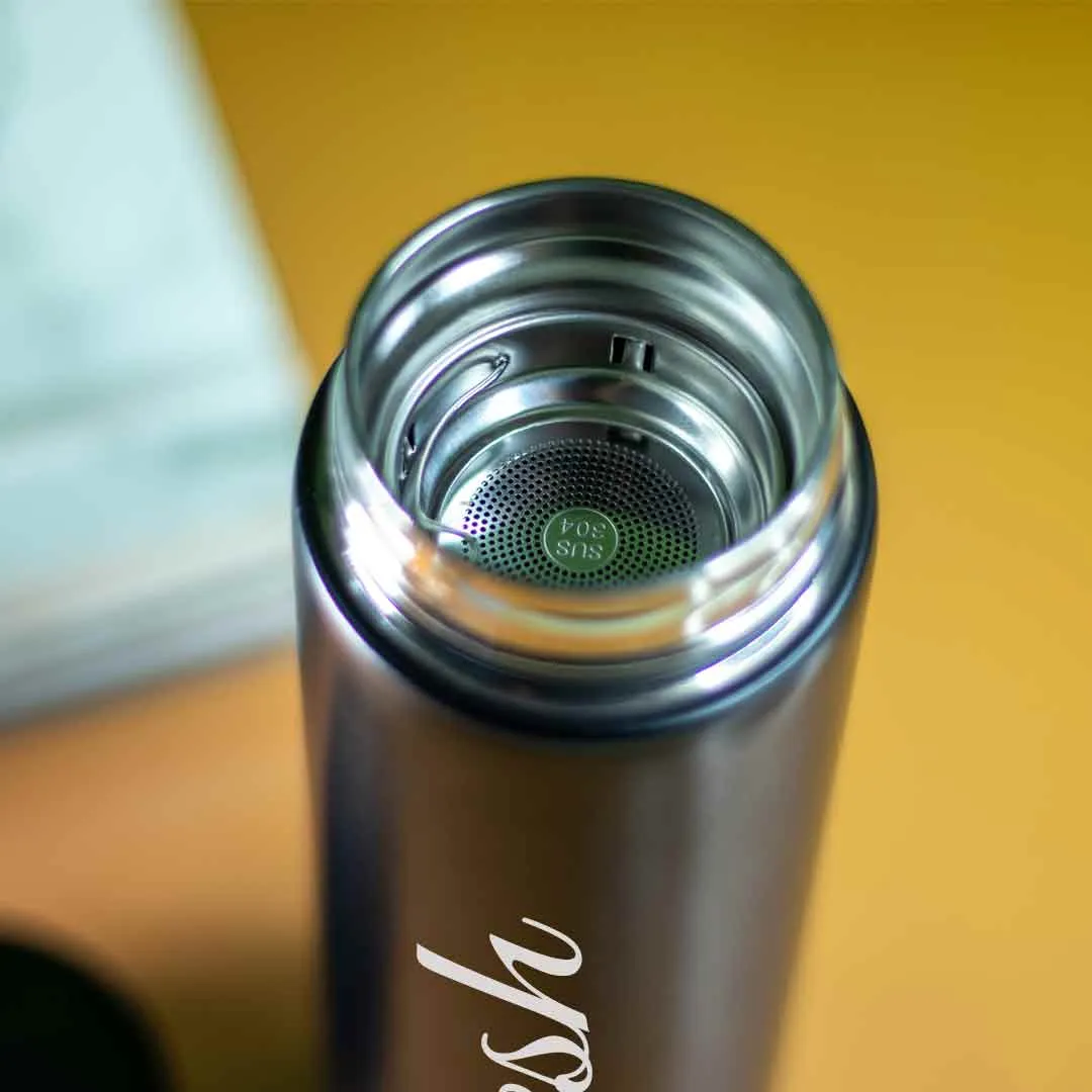 Custom Temperature Water Bottle ( Matte Black 500ml)