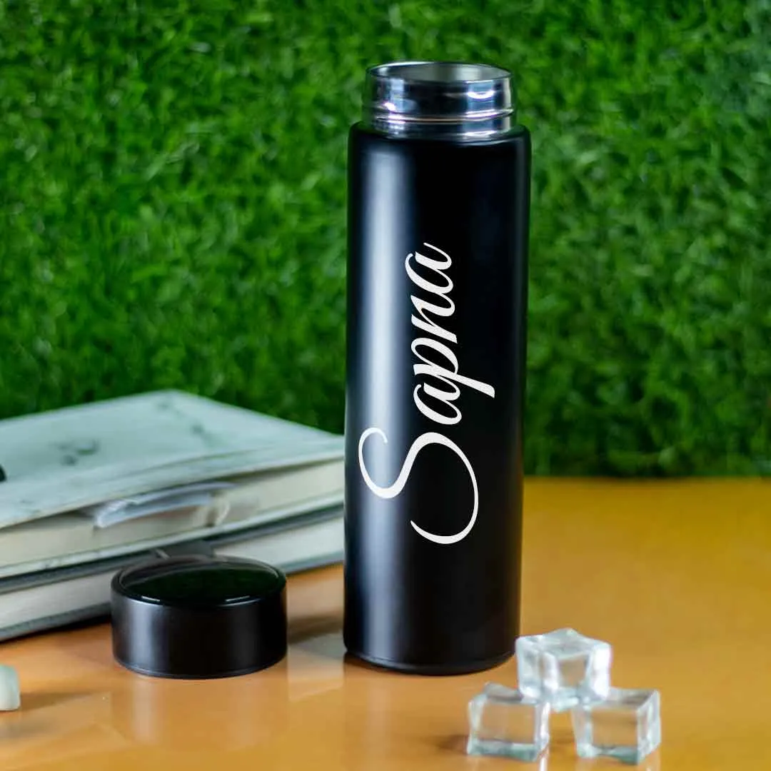 Custom Temperature Water Bottle ( Matte Black 500ml)