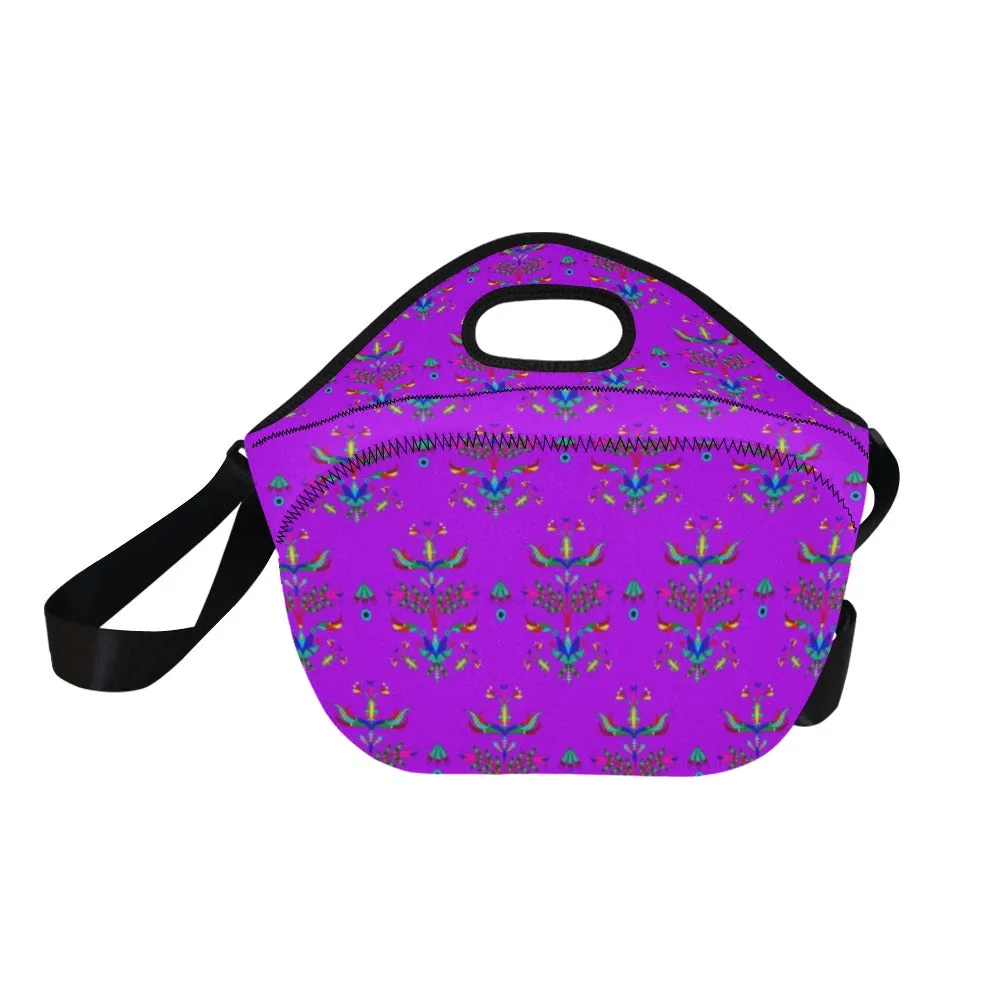 Dakota Damask Purple Neoprene Lunch Bag/Large