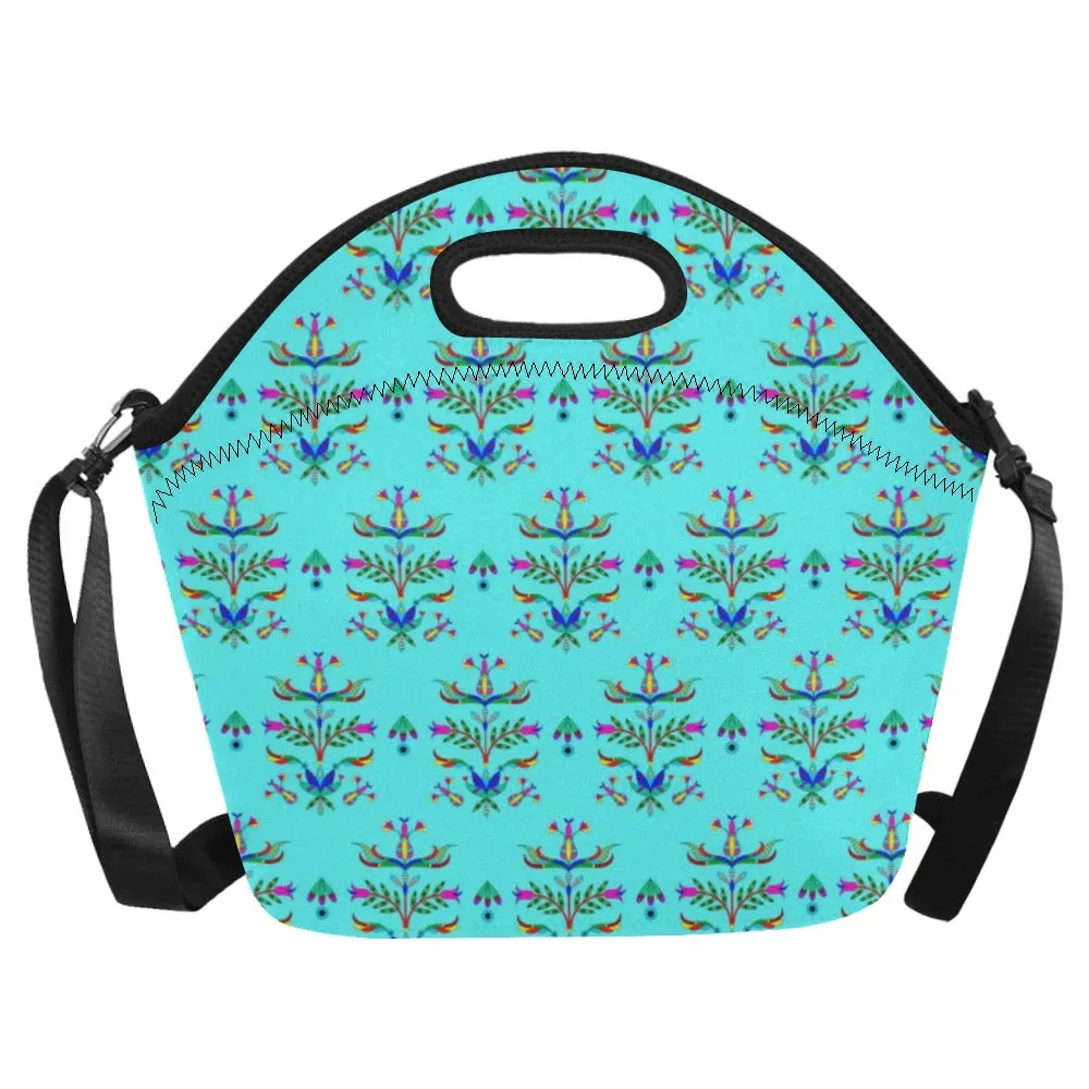 Dakota Damask Turquoise Neoprene Lunch Bag/Large