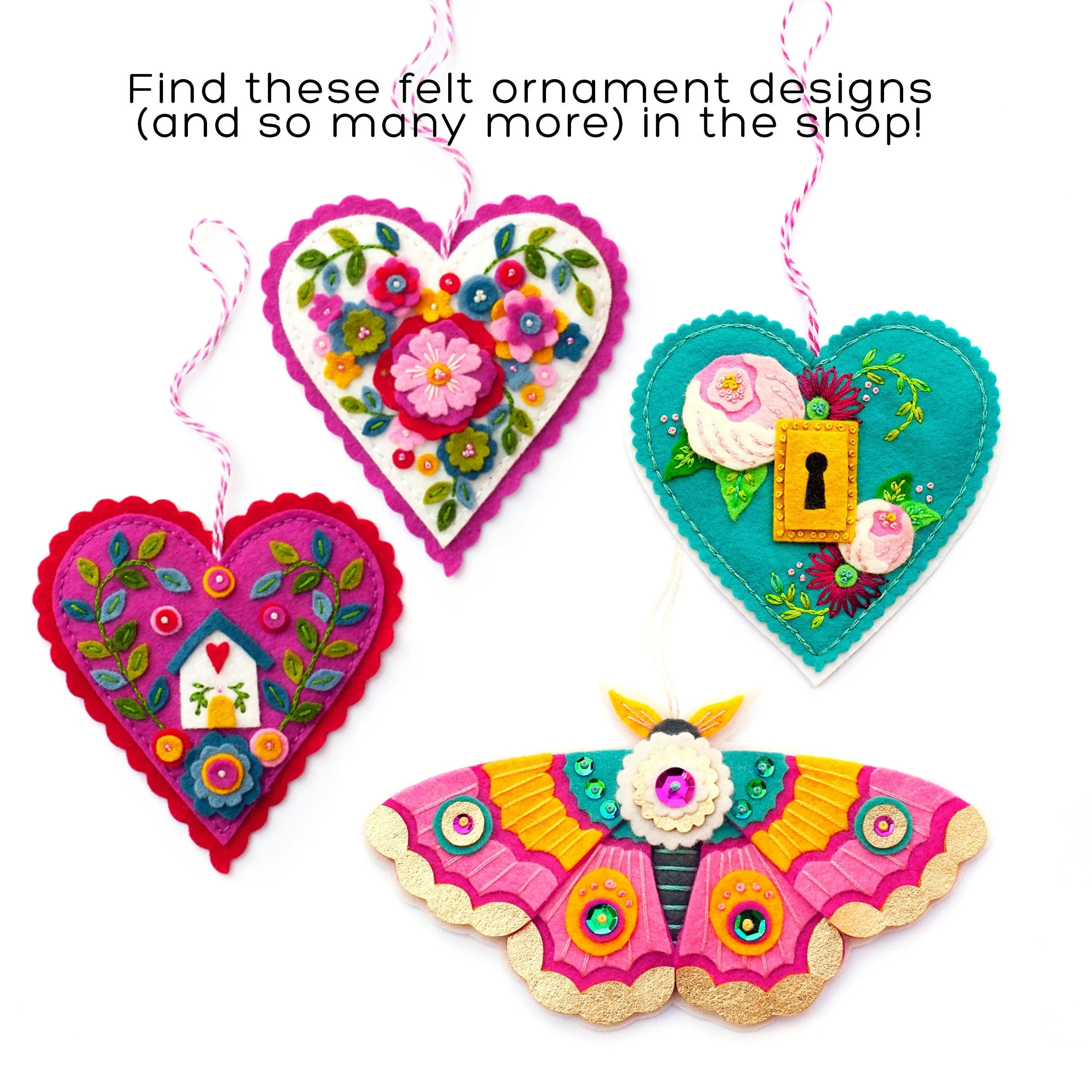 Dreamy Rose Wool Felt Ornament Supply Kit