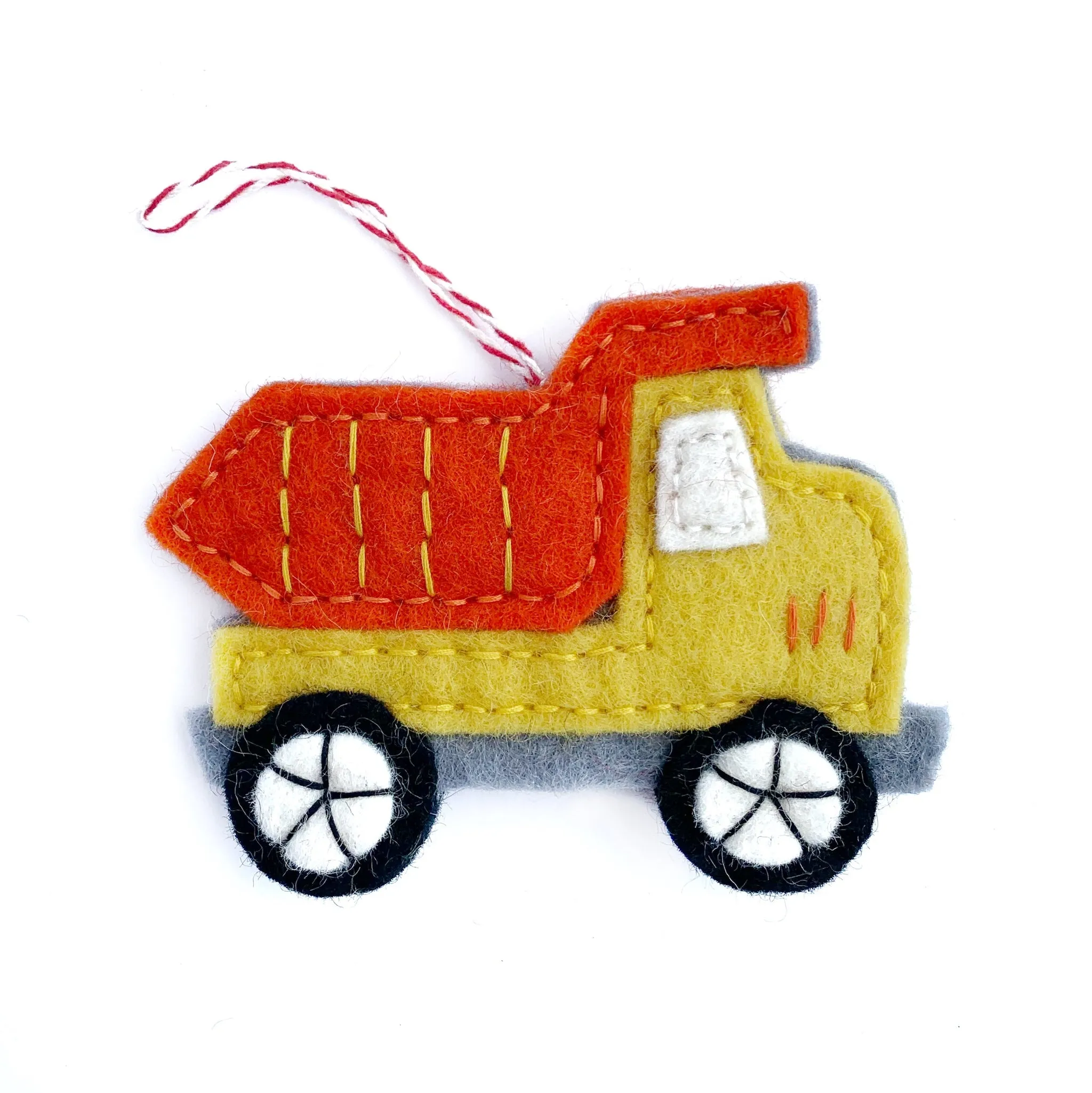 Dump Truck Ornament, Felt Wool