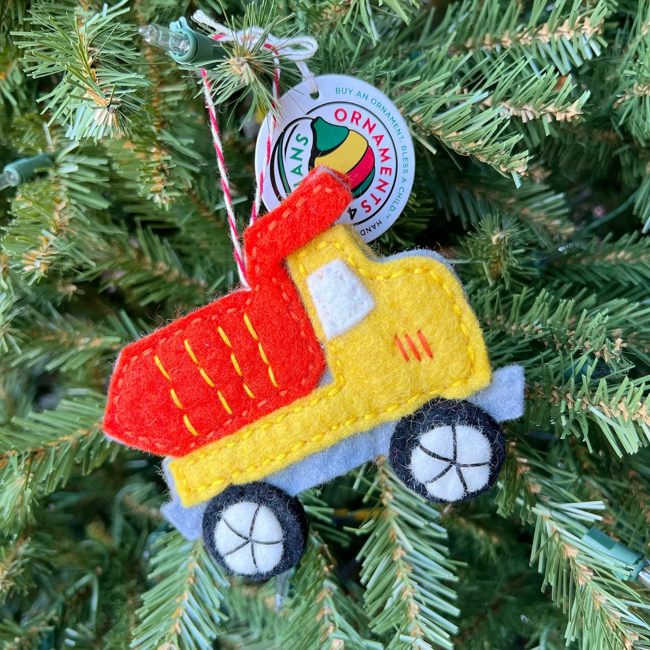 Dump Truck Ornament, Felt Wool