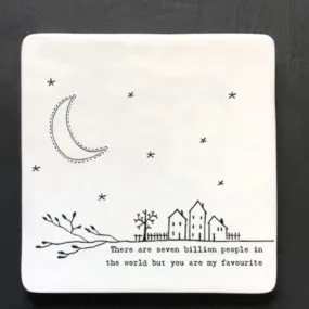 East of India Porcelain Sentiment Coasters