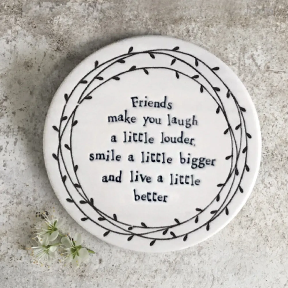 East of India Porcelain Sentiment Coasters