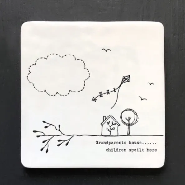 East of India Porcelain Sentiment Coasters