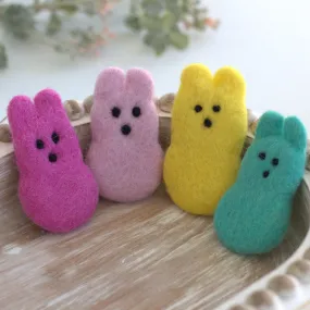 Easter Marshmallow Bunnies- Set of 4- Bright Pink, Light Pink, Yellow, Turquoise