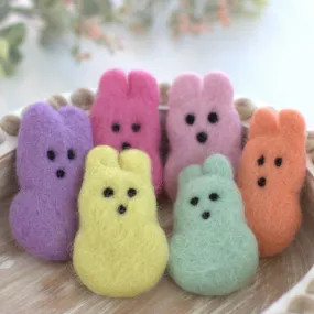 Easter Marshmallow Bunnies- Set of 6- Pastel Rainbow Colors