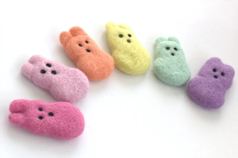 Easter Marshmallow Bunnies- Set of 6- Pastel Rainbow Colors