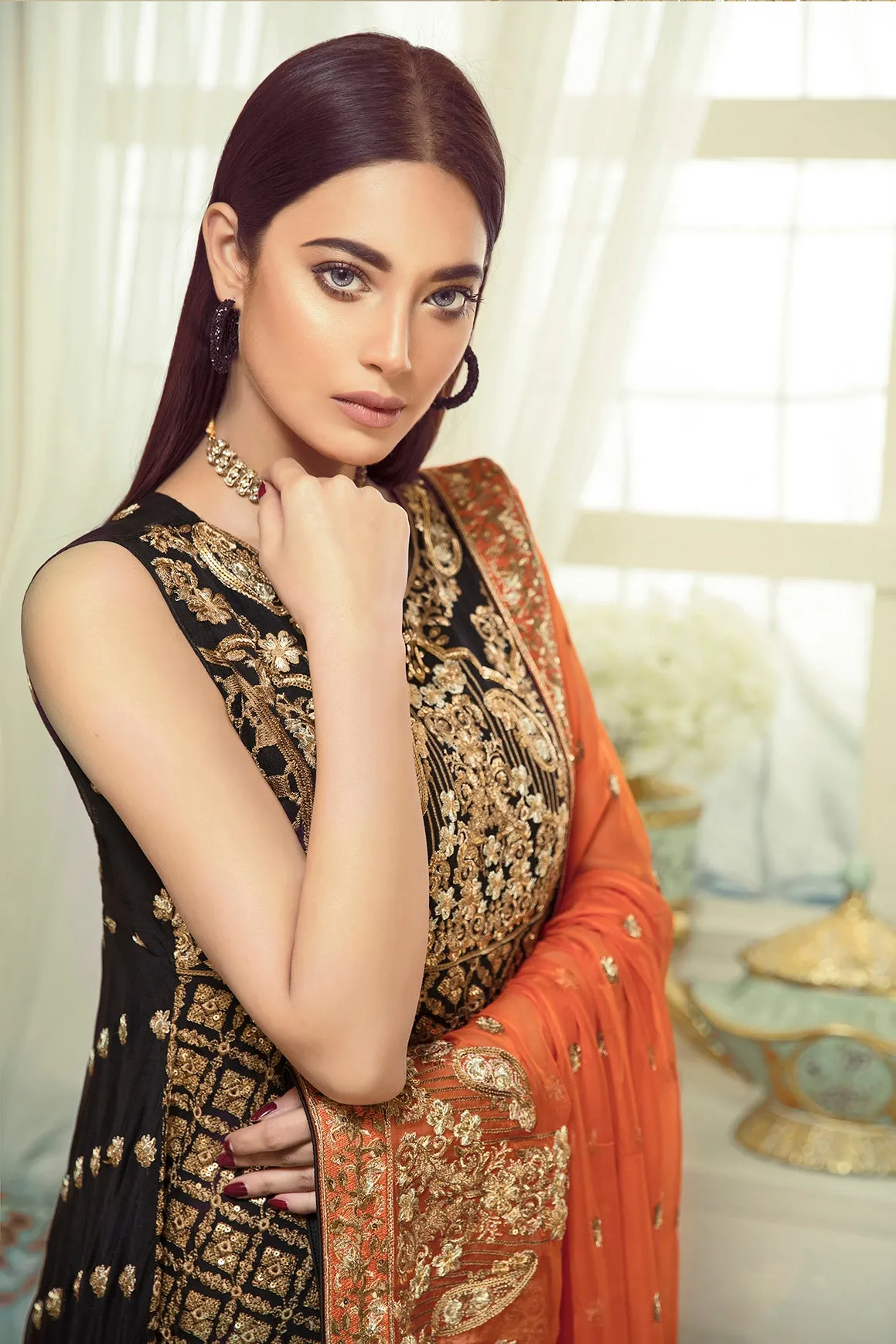 Elaf Premium Chiffon Collection 2019 – EL08 Dusky Midnight