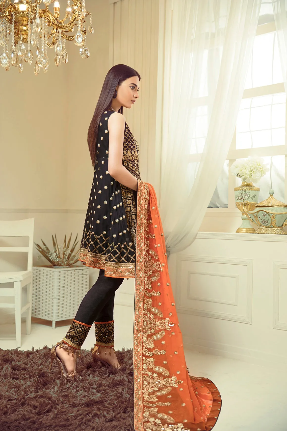 Elaf Premium Chiffon Collection 2019 – EL08 Dusky Midnight