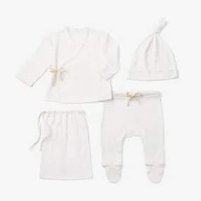 Elegant Baby - Pointelle Take Me Home Set - White