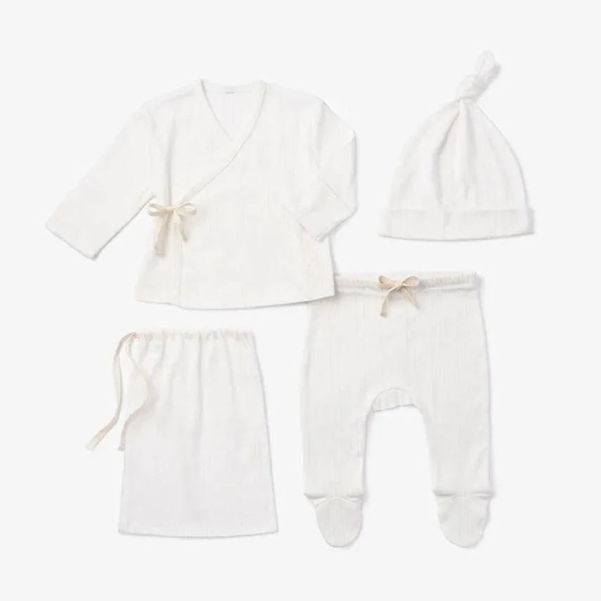 Elegant Baby - Pointelle Take Me Home Set - White