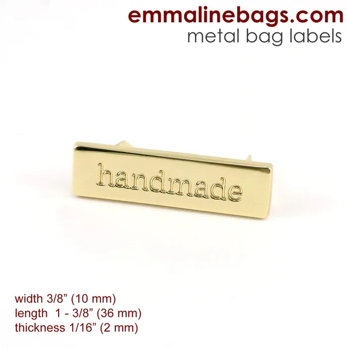 Emmaline Metal Bag Label "handmade"