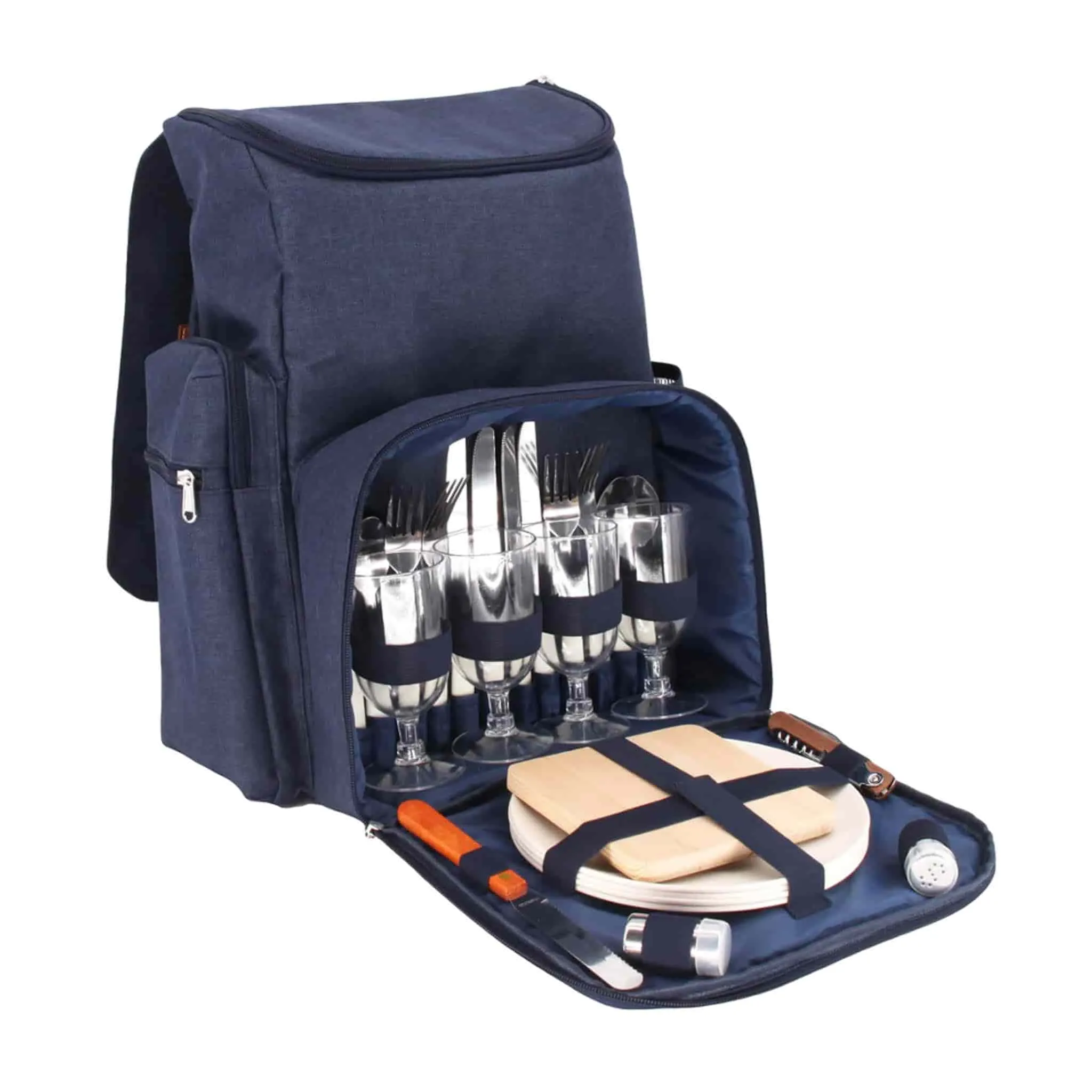 Escapade Navy Picnic Backpack, 4 Person