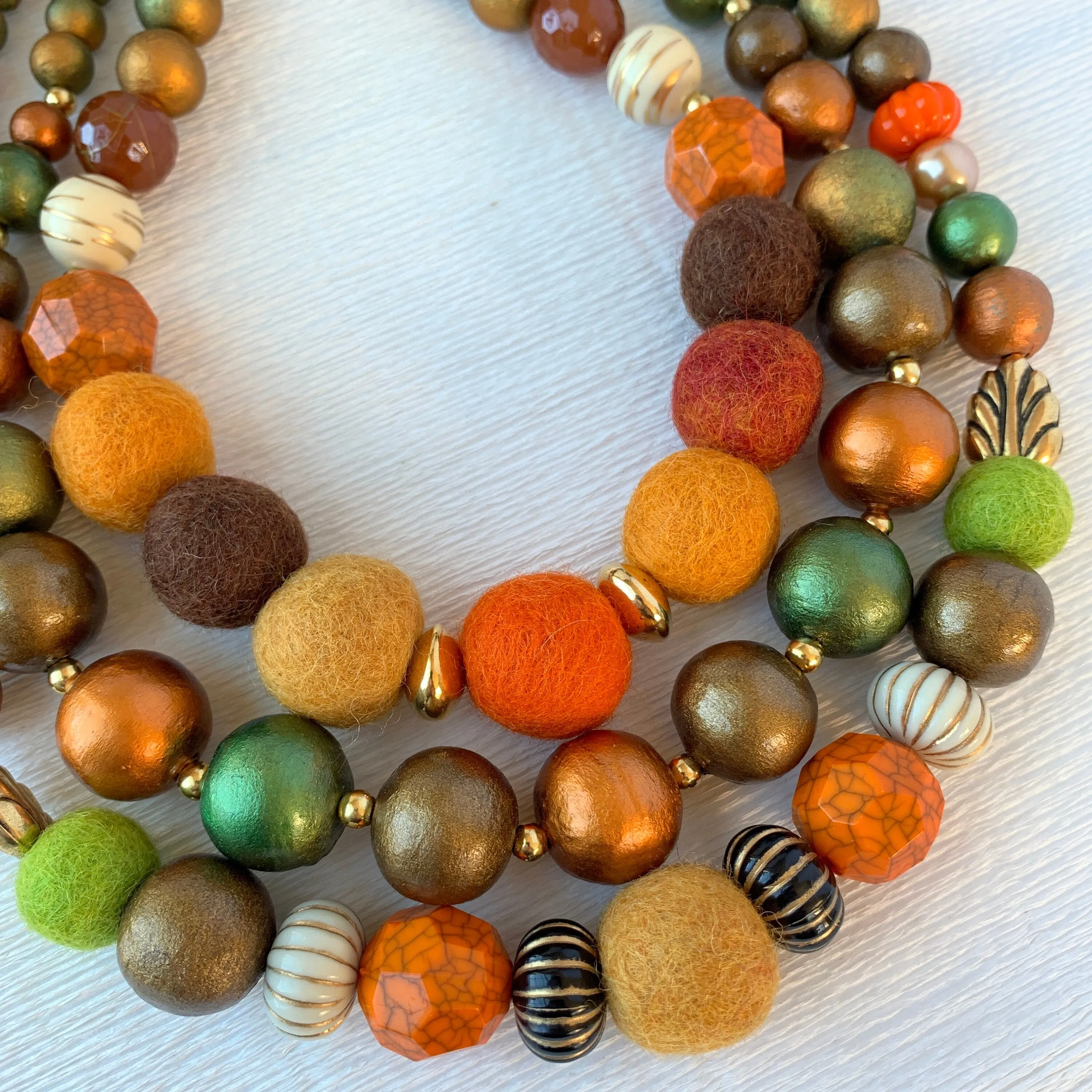 Fall Vibes 3-Strand Fall Statement Necklace