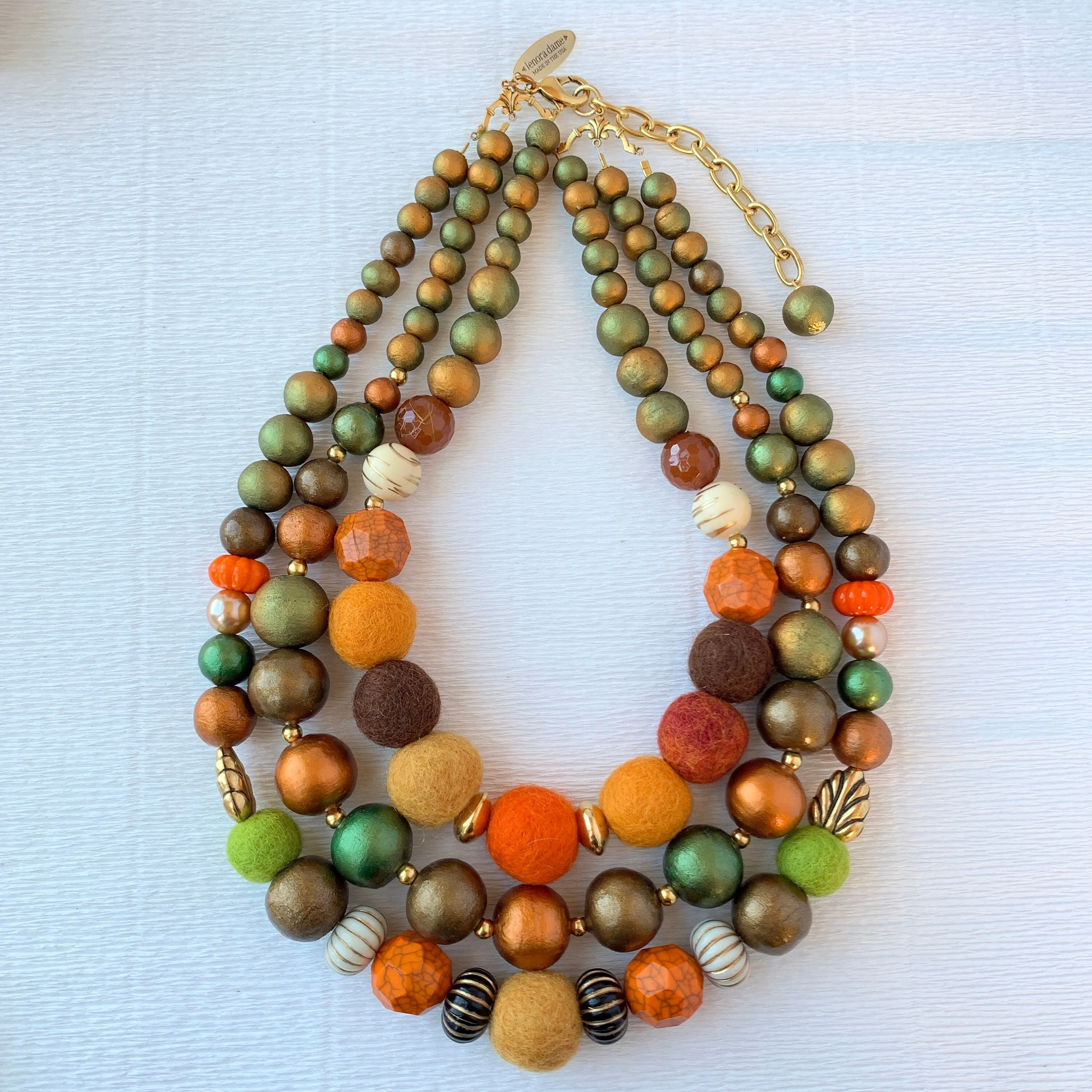 Fall Vibes 3-Strand Fall Statement Necklace