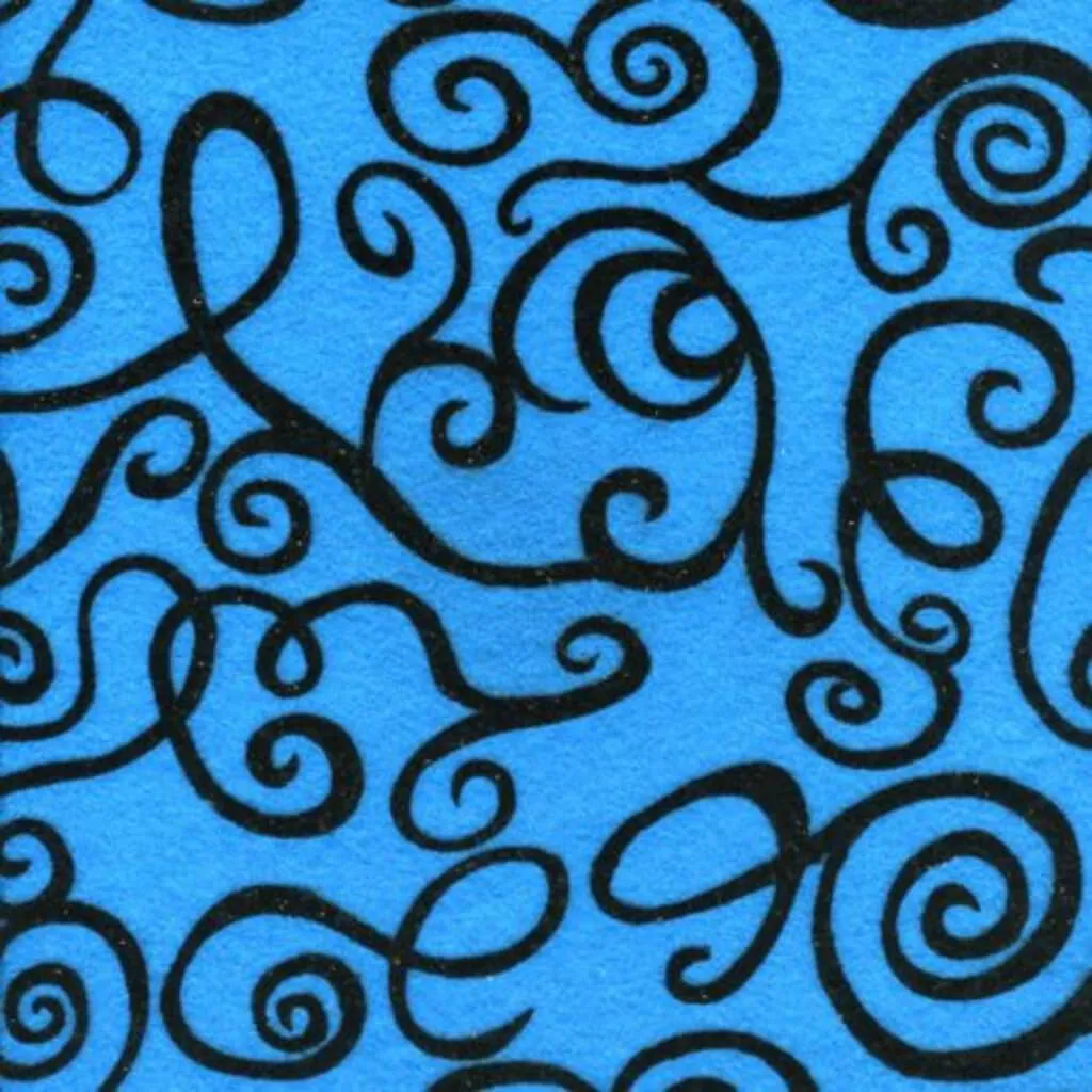 Fanci Felt 9in x12in Midnight Swirl - Peacock