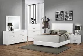 Felicity  Glossy White Bedroom Set