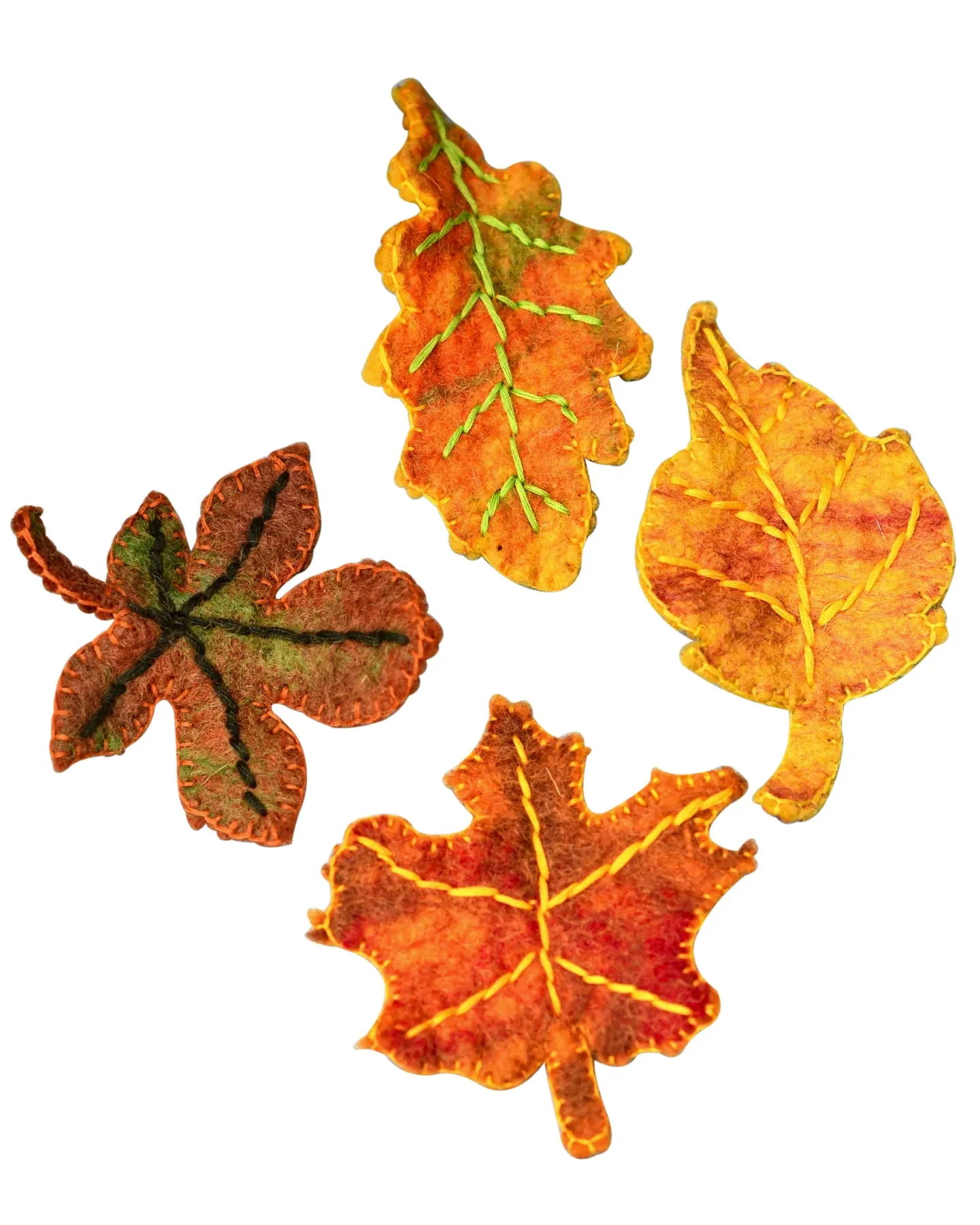 Felt Autumn Leaves - Set Of 4