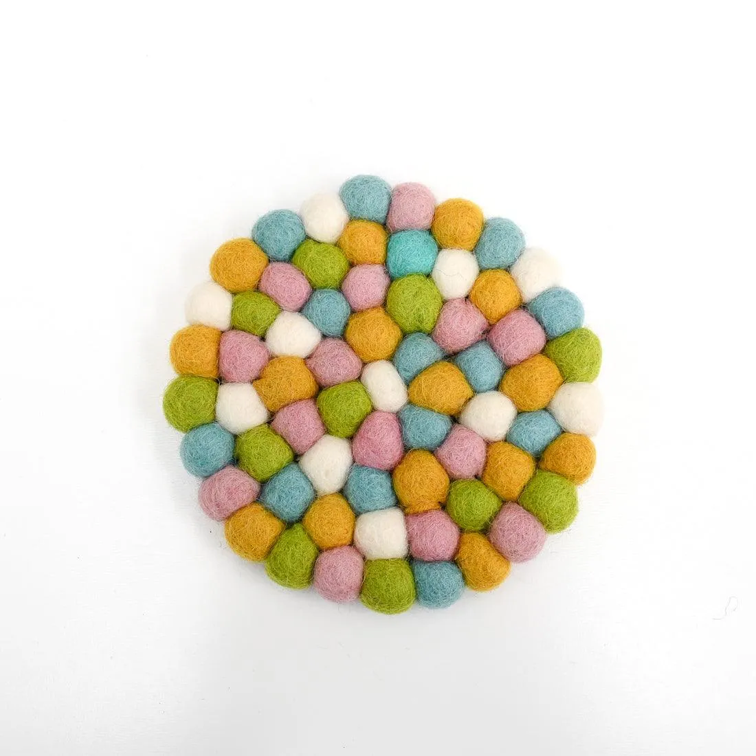 Felt Ball Cup Coasters - Jellybean Bundle of 4