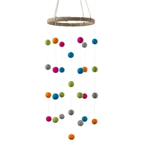 Felt Ball Nursery Mobile- Bright Colors- Small