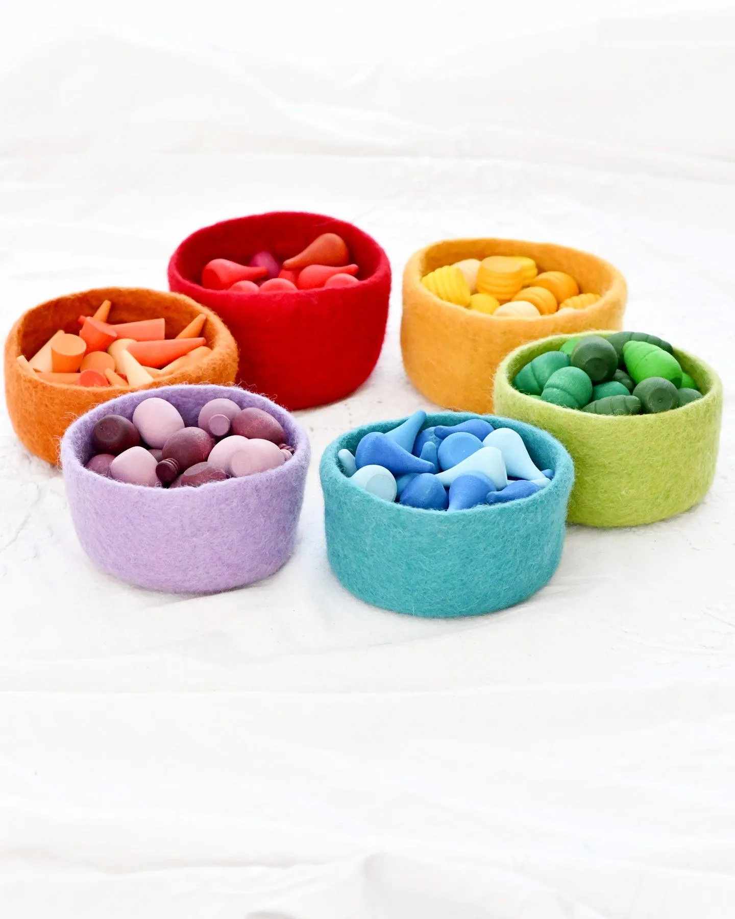 Felt Big Colourful Bowls - Set of 6