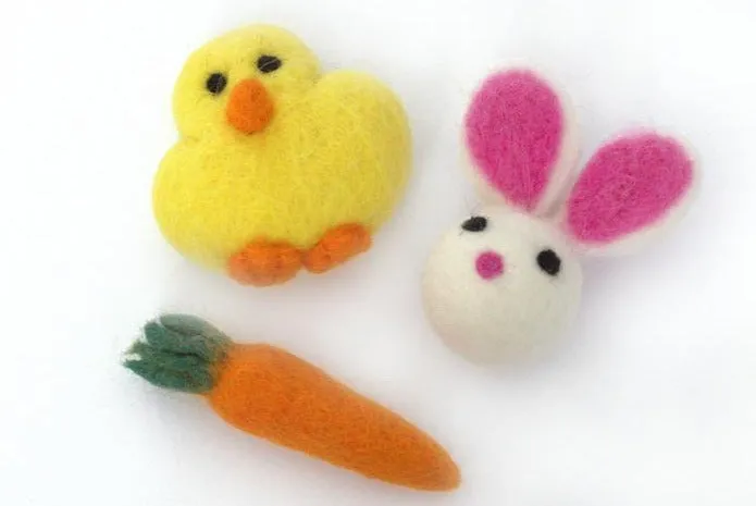 Felt Chick, Bunny, Carrot- SET of 3