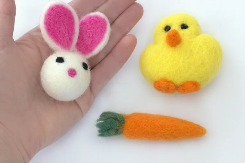 Felt Chick, Bunny, Carrot- SET of 3