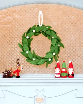 Felt Christmas Wreath with White Berries