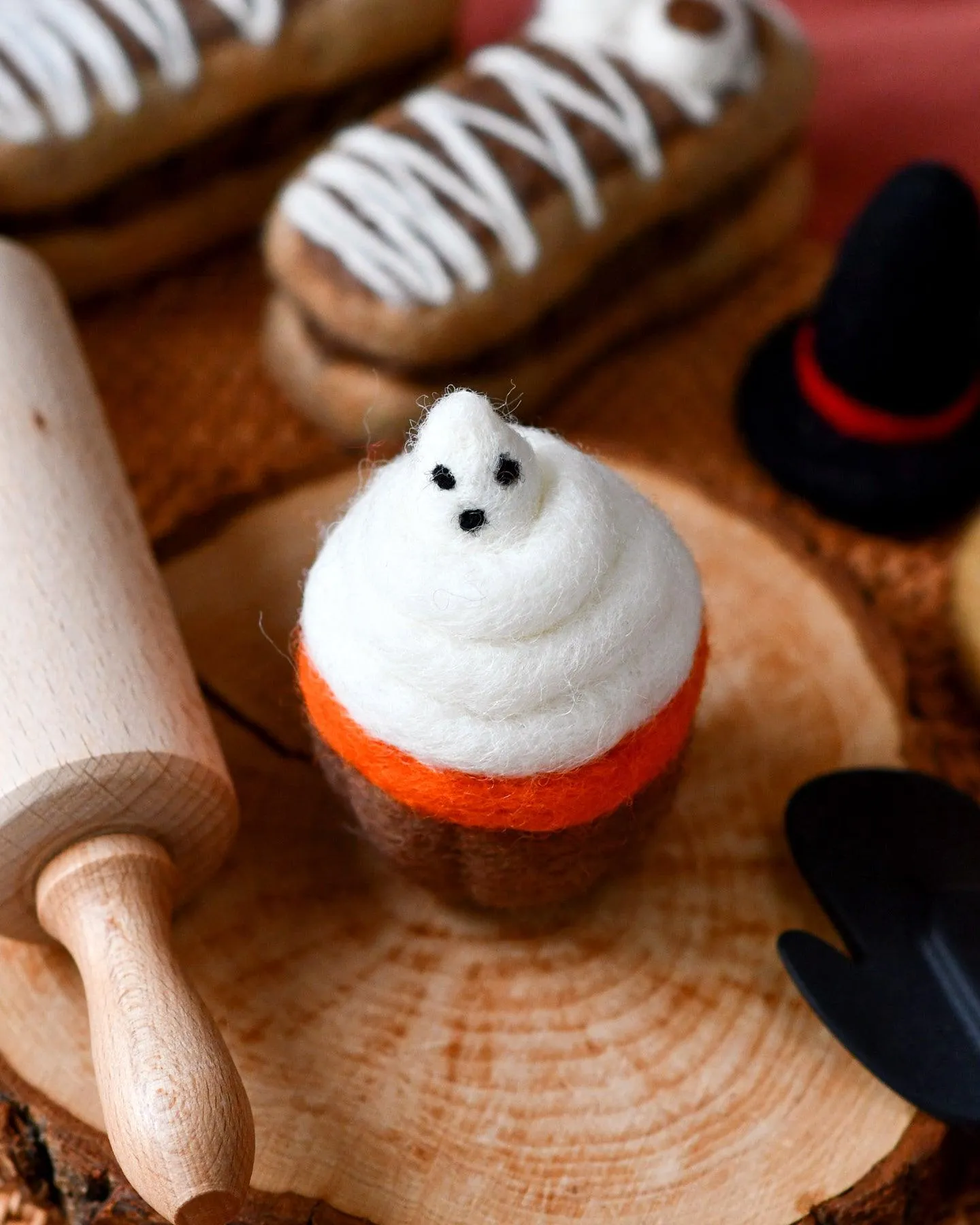 Felt Cupcake - Cute Ghost