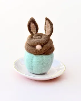 Felt Cupcake - Easter Chocolate Bunny with Ears