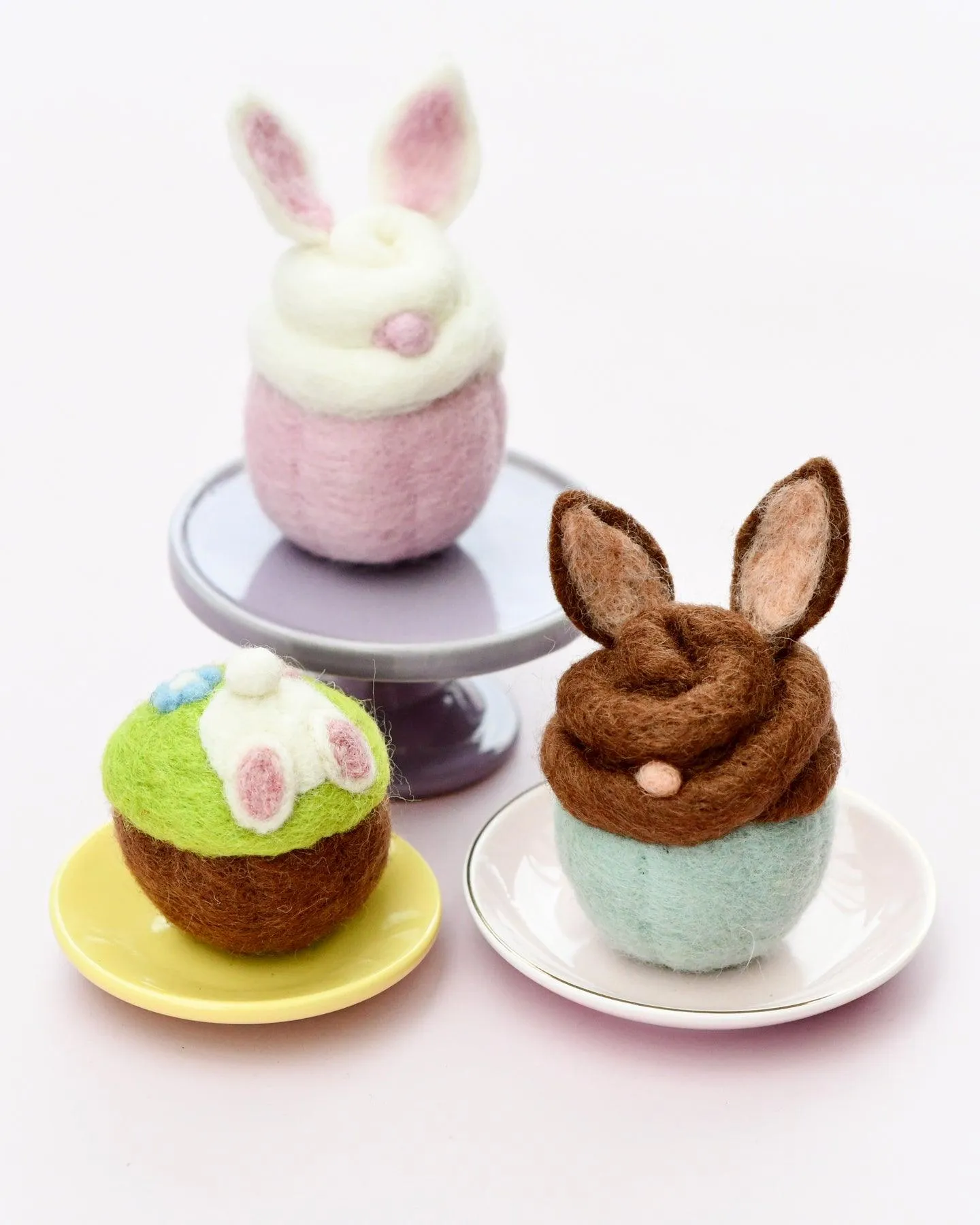 Felt Cupcake - Easter Chocolate Bunny with Ears