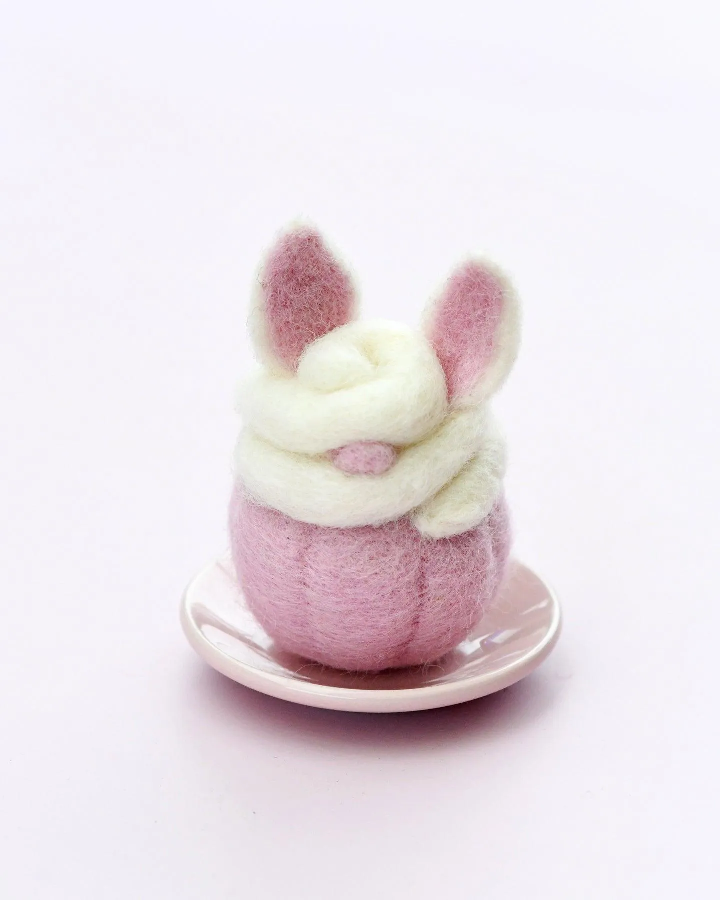 Felt Cupcake - Easter White Bunny with Ears