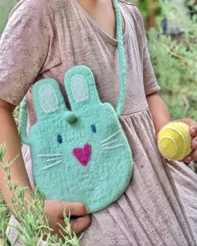 Felt Easter Bunny Bag - Mint