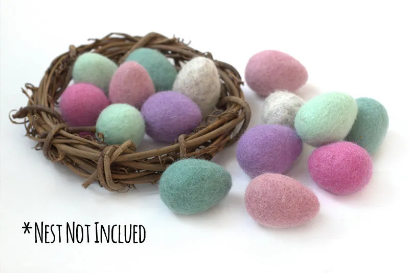 Felt Easter Eggs- Pink, Lavender & Teal Mix