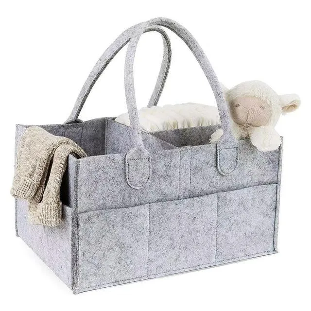 Felt Fold-able Cloth Large Size Diaper Storage Bag Organiser