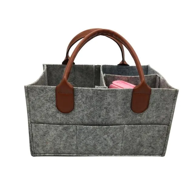 Felt Fold-able Cloth Large Size Diaper Storage Bag Organiser