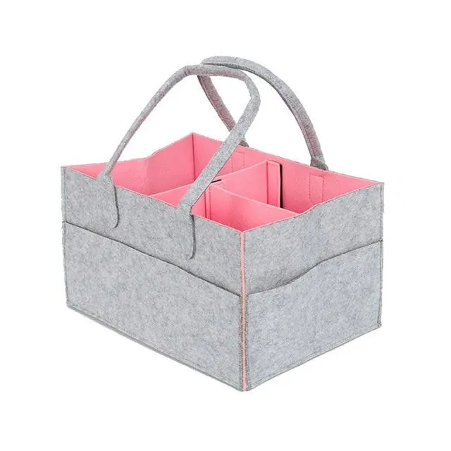 Felt Fold-able Cloth Large Size Diaper Storage Bag Organiser