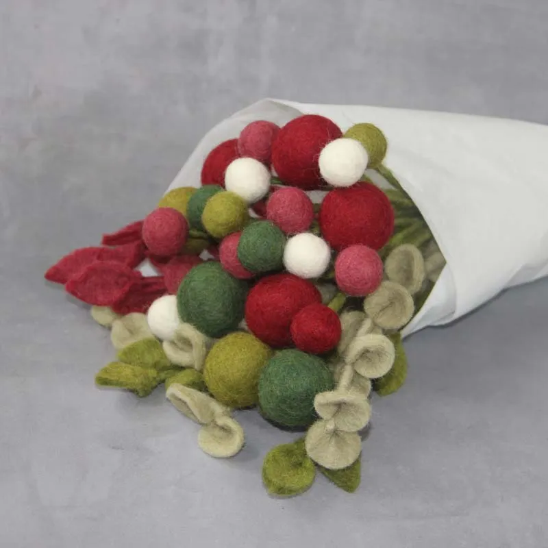 Felt Foliage - Branch with Cotton Flowers (Large)