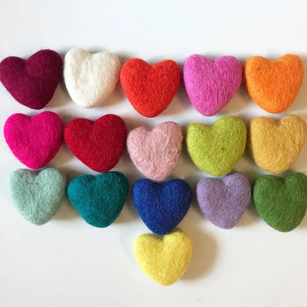 Felt Hearts Assorted Colors