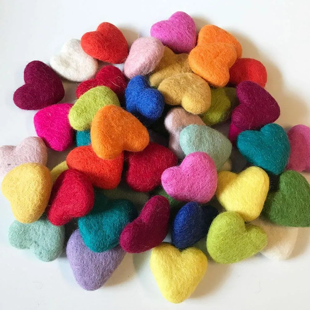 Felt Hearts Assorted Colours