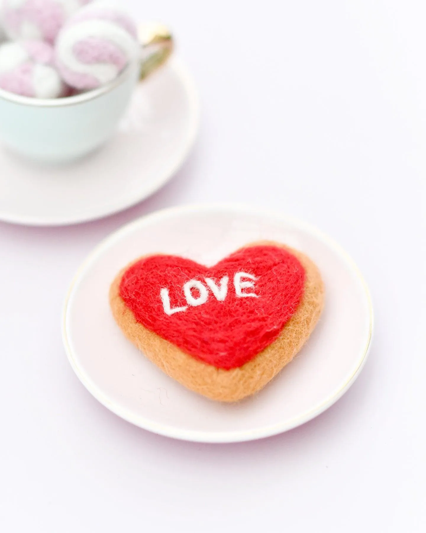 Felt "Love" Heart Icing Cookie