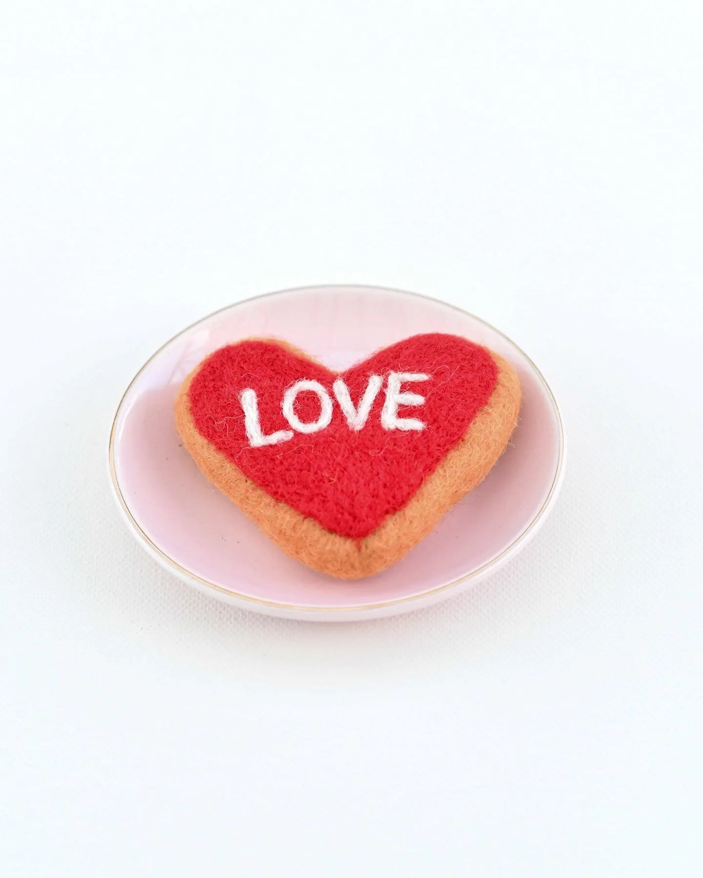 Felt "Love" Heart Icing Cookie